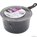 18cm Milk Pan with Glass Lid and Black Handle for Stovetop Cooking