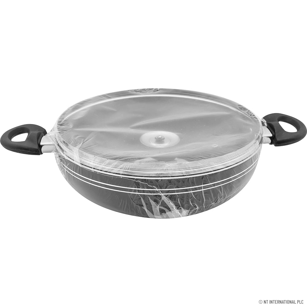 24cm Black Kadai Cooking Pan with Induction Bottom