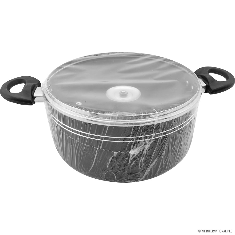 28cm Black Stockpot with Induction Base
