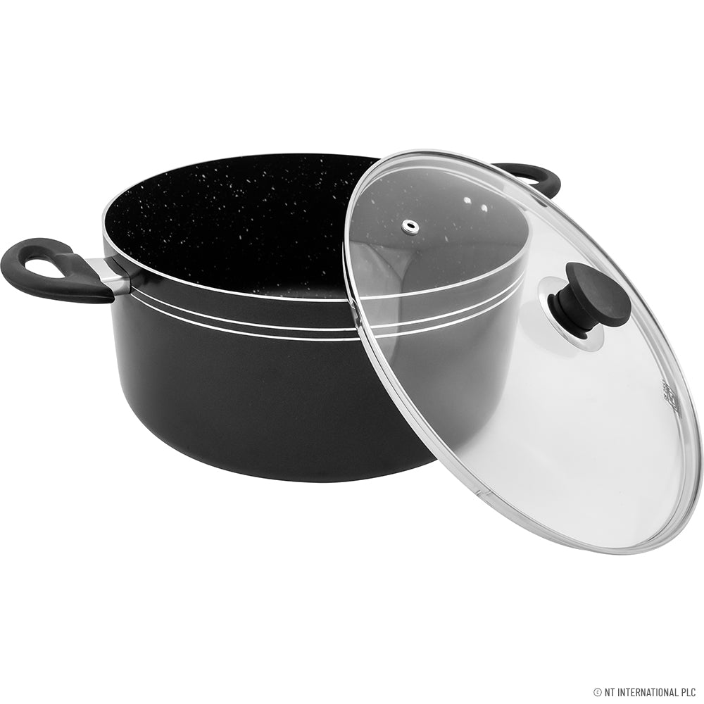 28cm Black Stockpot with Induction Base