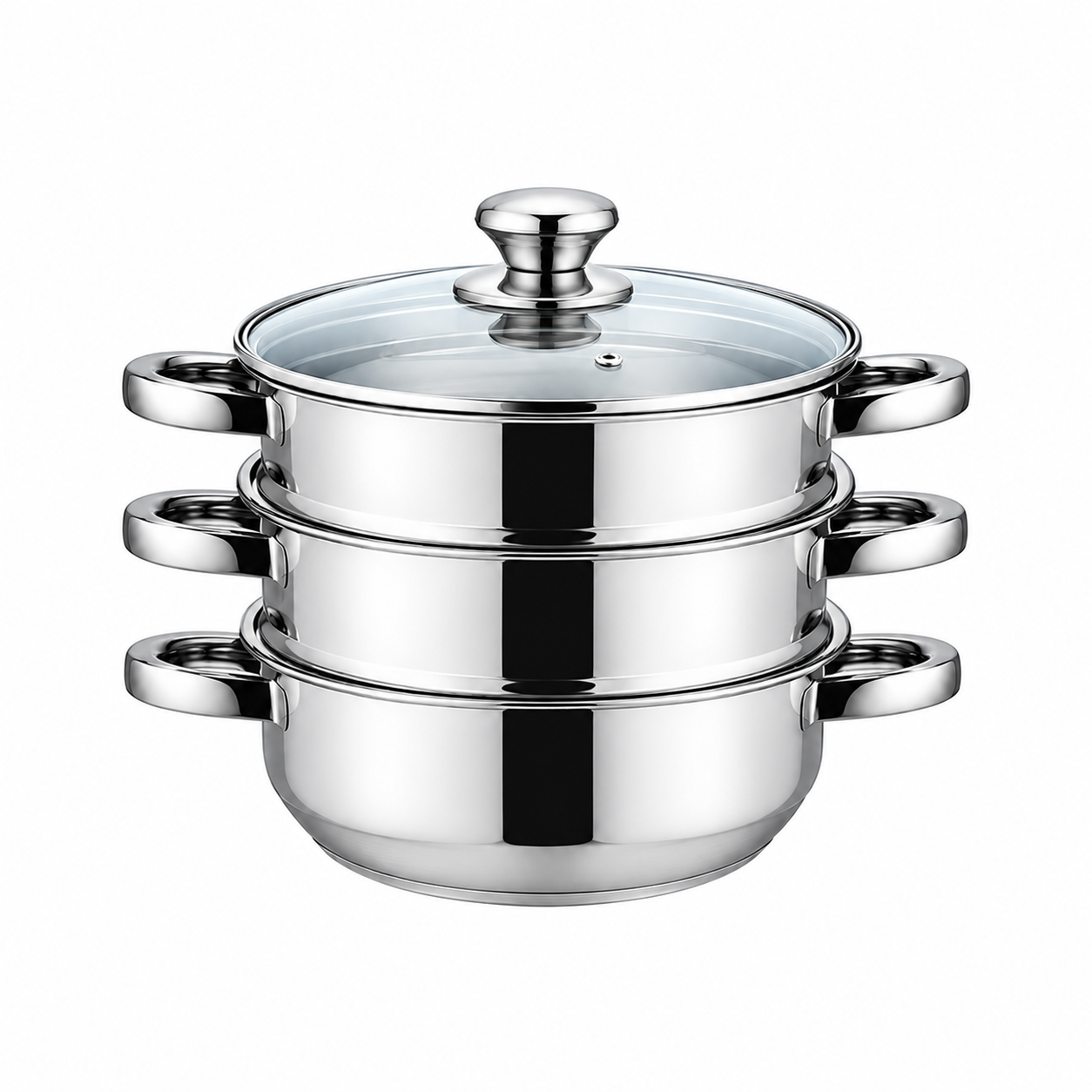 22cm Stainless Steel Steamer Set 3pcs