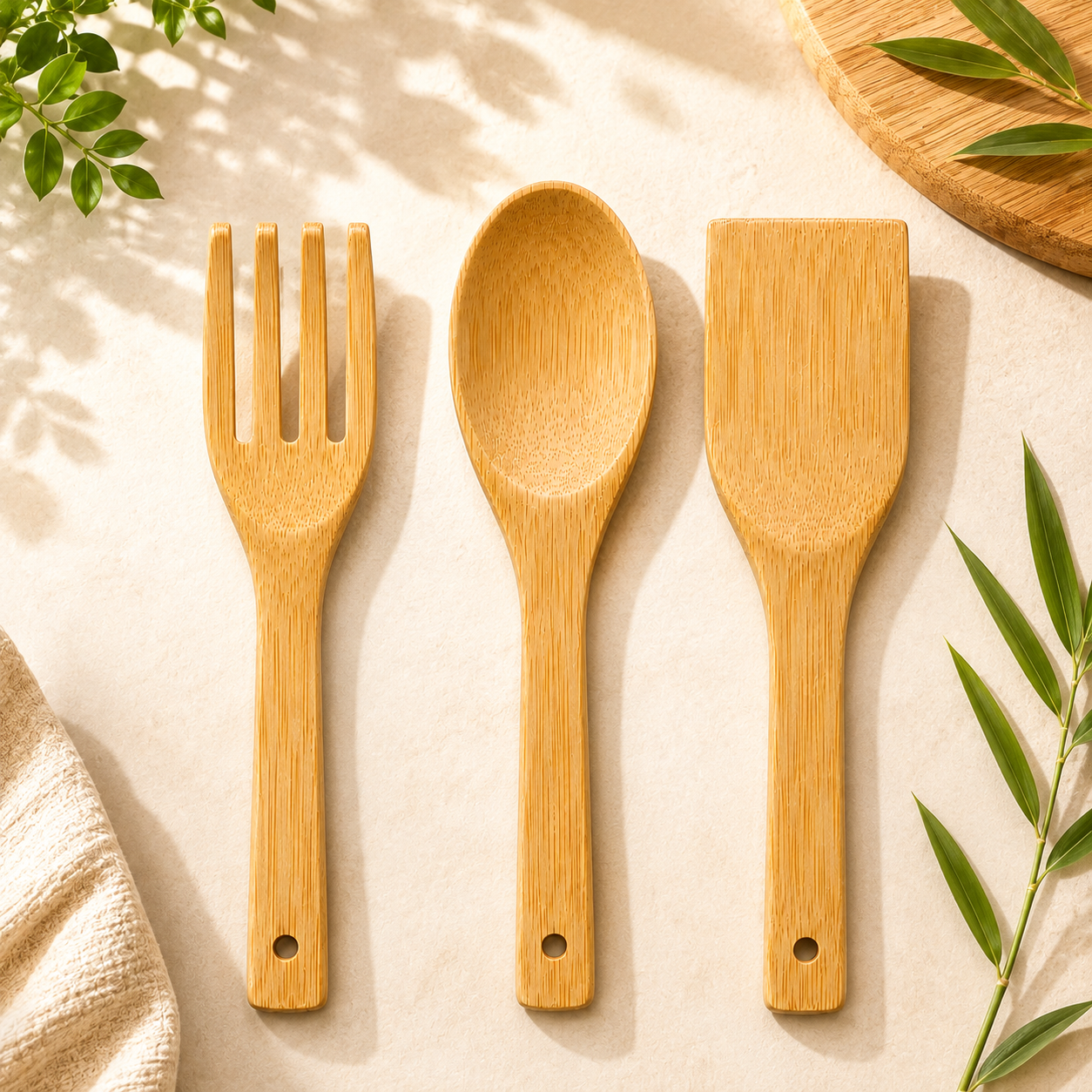 3PC Bamboo Kitchen Utensil Set