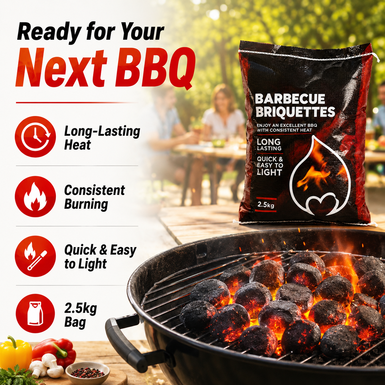Barbecue Charcoal Briquettes 2.5kg