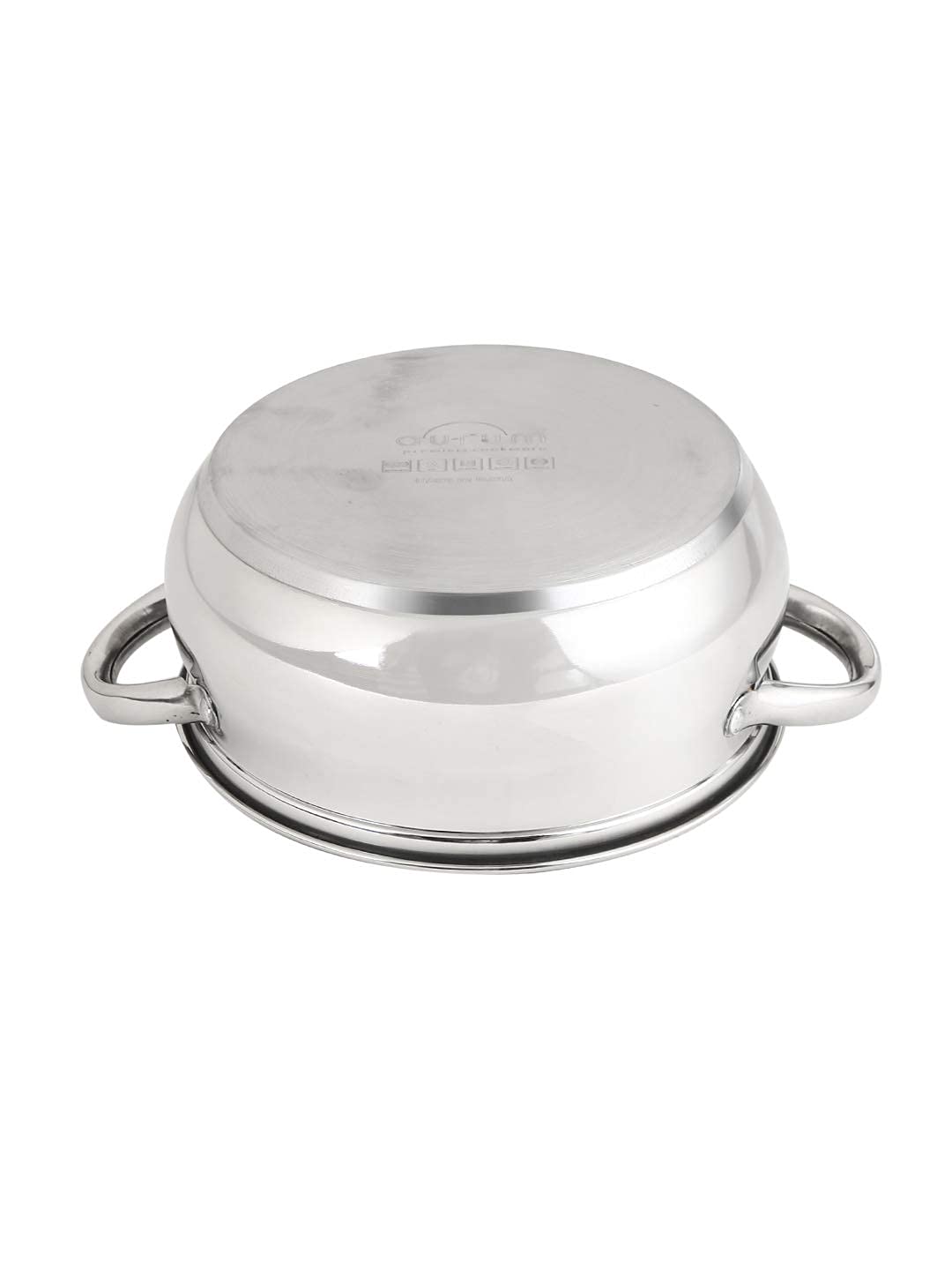 24cm Stainless Steel Casserole with Glass Lid and Induction Base