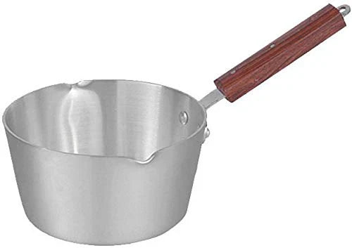 22cm Milk Pan with Wooden Handle Single Piece for Stovetop Cooking