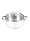 24cm Stainless Steel Casserole with Glass Lid and Induction Base