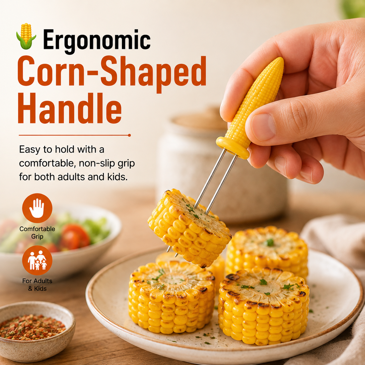 12-Piece Corn on the Cob Fork Set – Reusable BBQ Corn Holders