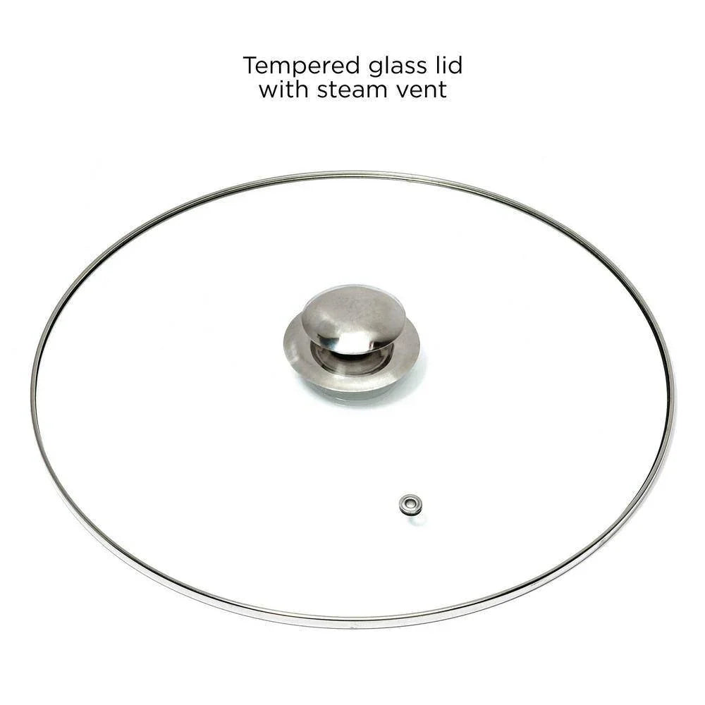 24cm Stainless Steel Casserole with Glass Lid and Induction Base