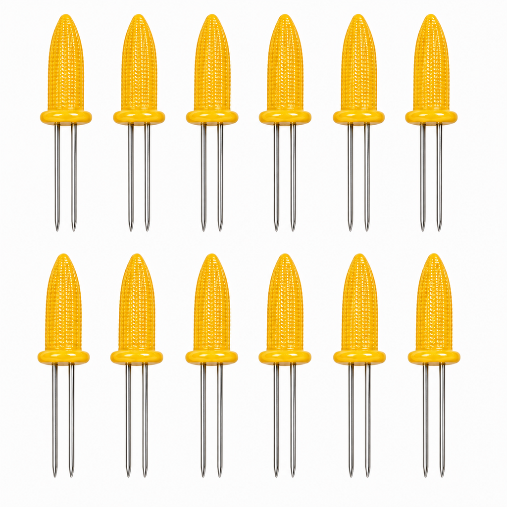 12-Piece Corn on the Cob Fork Set – Reusable BBQ Corn Holders