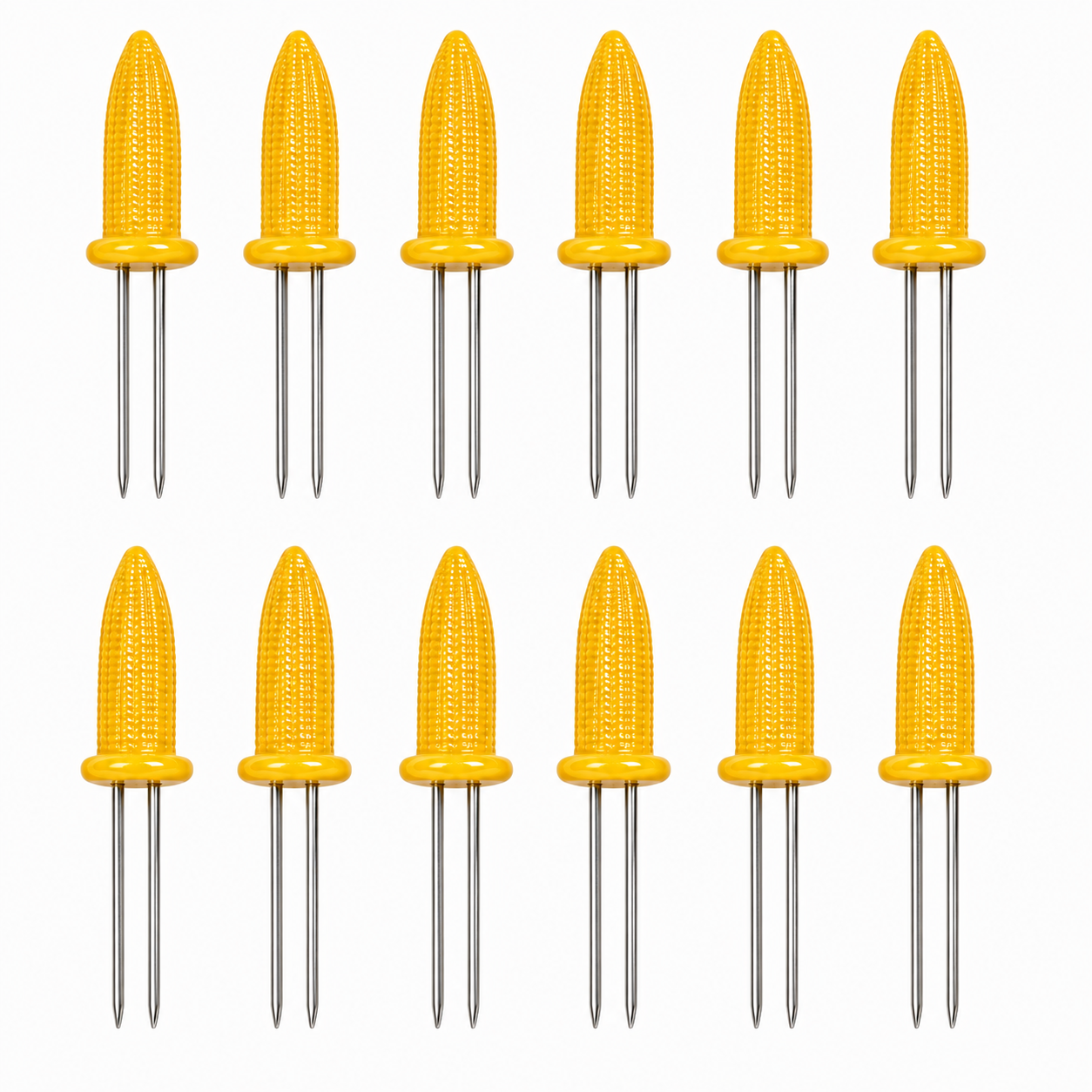 12-Piece Corn on the Cob Fork Set – Reusable BBQ Corn Holders
