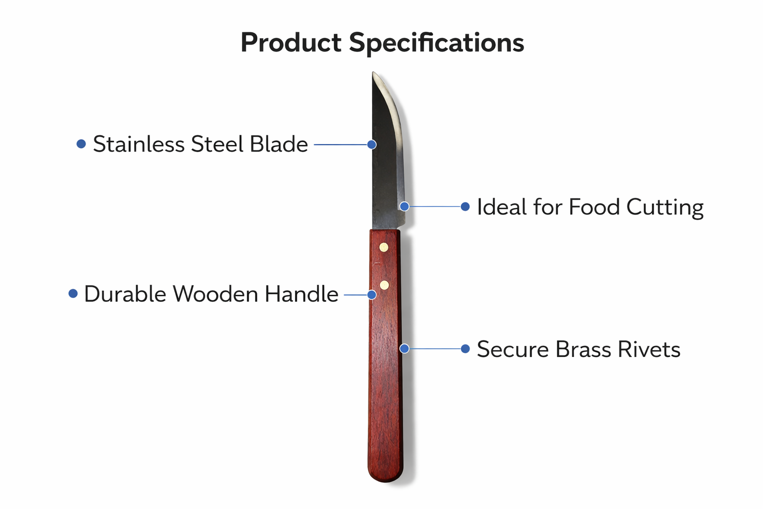 BBQ Knife – Stainless Steel Blade with Wooden Handle
