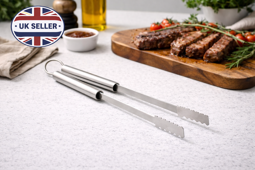 Stainless Steel BBQ Tong 44.5cm – Long-Reach Barbecue Tongs with Comfort Grip Handles