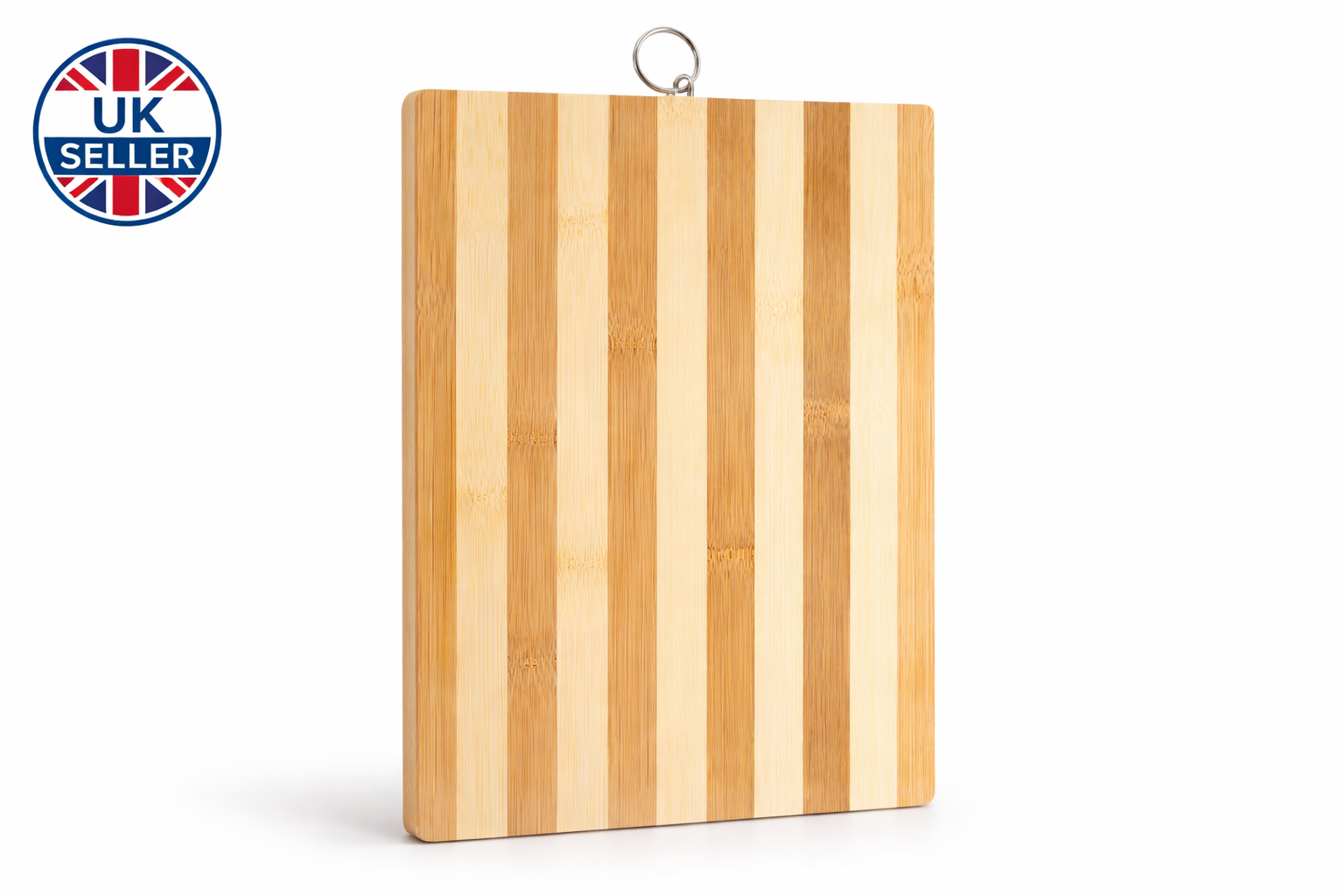 Bamboo Cutting Board 30cm x 20cm and 34cm x 24cm – Lightweight Double Sided Kitchen Chopping Board with Hanging Ring Non-Toxic Odourless