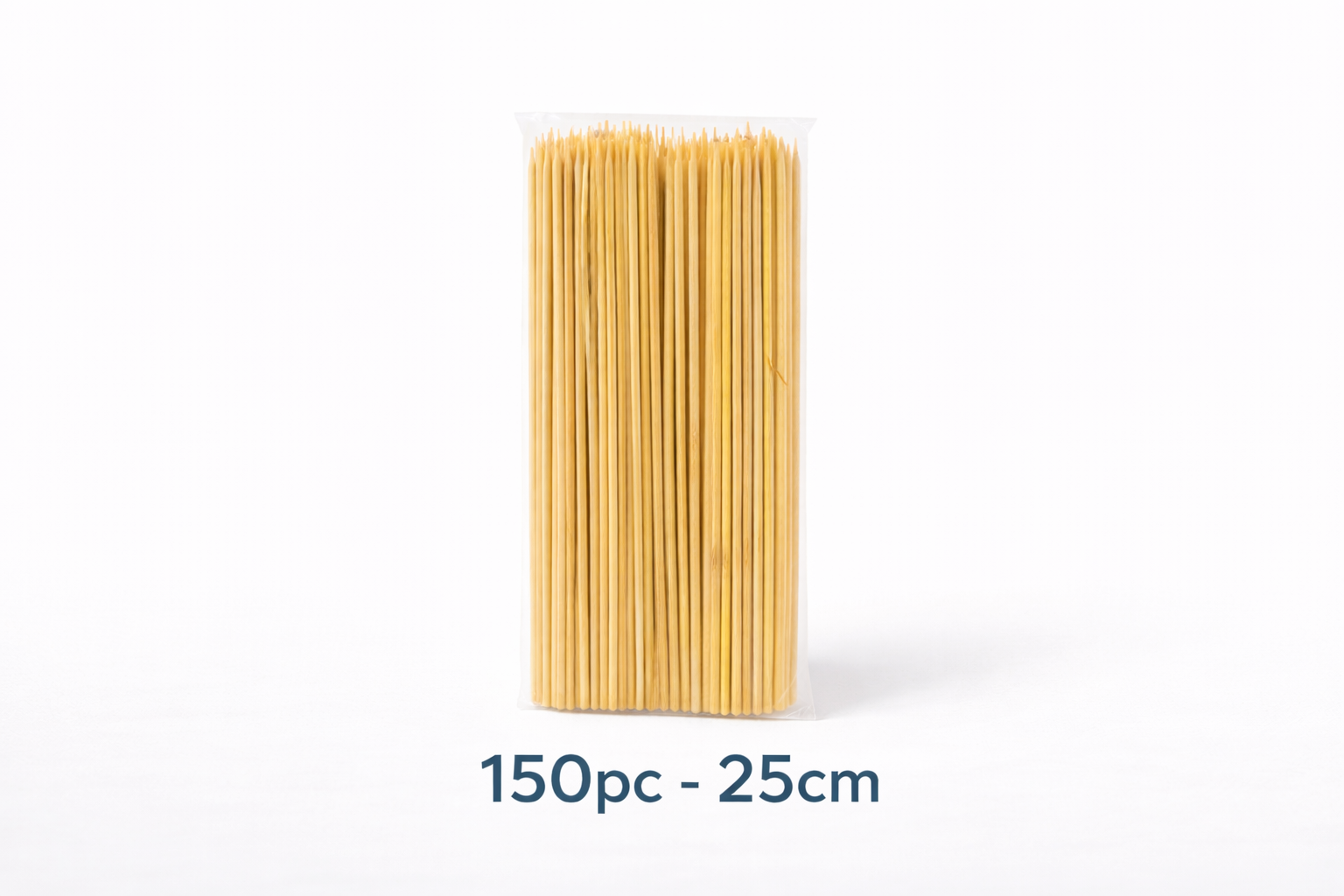 Bamboo Skewers 25cm 150 Pack | Extra Thick | Single Point | Non-Porous | BBQ Oven Party Use