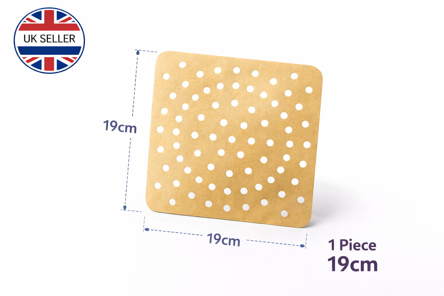 Reusable Non-Stick Air Fryer Liner PTFE – Square or Rectangle Perforated Basket Mat 19cm 21.5cm Square or 21x14cm Rectangle