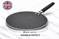 26cm & 30cm Marble Effect Non-Stick Tawa Crepe Pan – Reinforced Aluminium Concave Griddle with Stay-Cool Handle