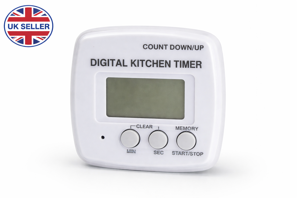 Digital Kitchen Timer with Count Down & Count Up – LCD Display Memory Function Timer for Cooking & Baking