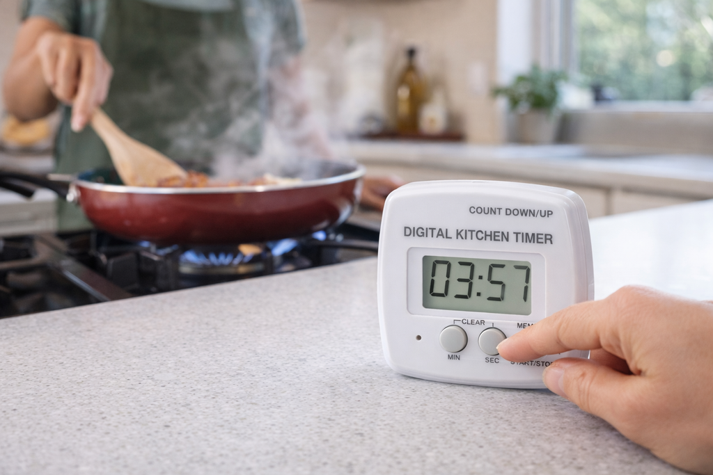 Digital Kitchen Timer with Count Down & Count Up – LCD Display Memory Function Timer for Cooking & Baking