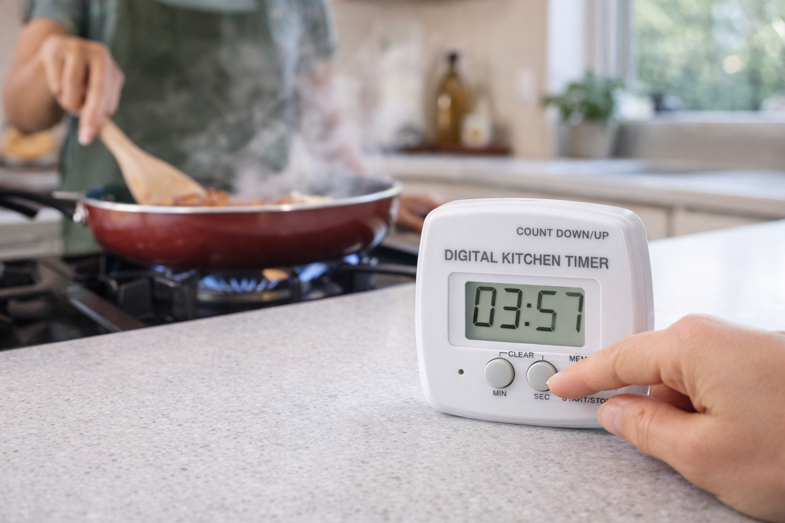 Digital Kitchen Timer with Count Down & Count Up – LCD Display Memory Function Timer for Cooking & Baking