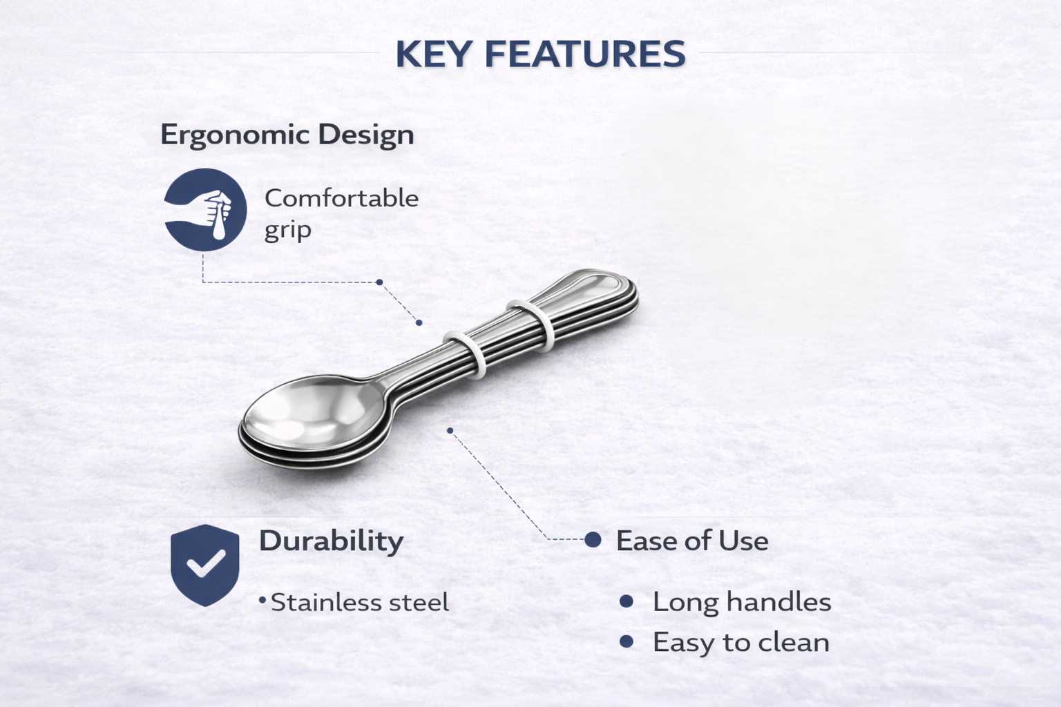4 Piece Stainless Steel Long Handle Soda Spoons Set – Sundae Dessert Spoons for Milkshakes Ice Cream & Tall Glasses