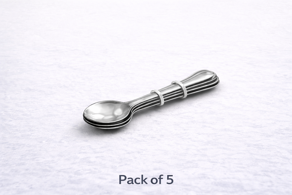 5 Piece Stainless Steel Tea Spoons Set – Everyday Cutlery Spoons for Tea Coffee Desserts & Kitchen Use