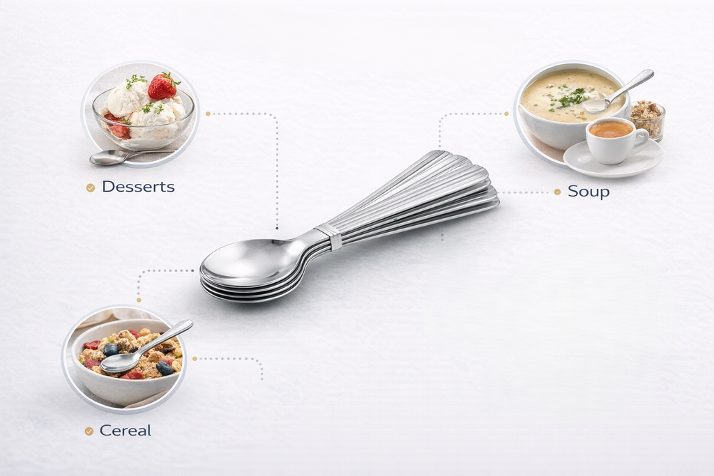 10 Stainless Steel Tea Spoons Set – Dishwasher Safe Everyday Cutlery Spoons for Tea Coffee & Desserts