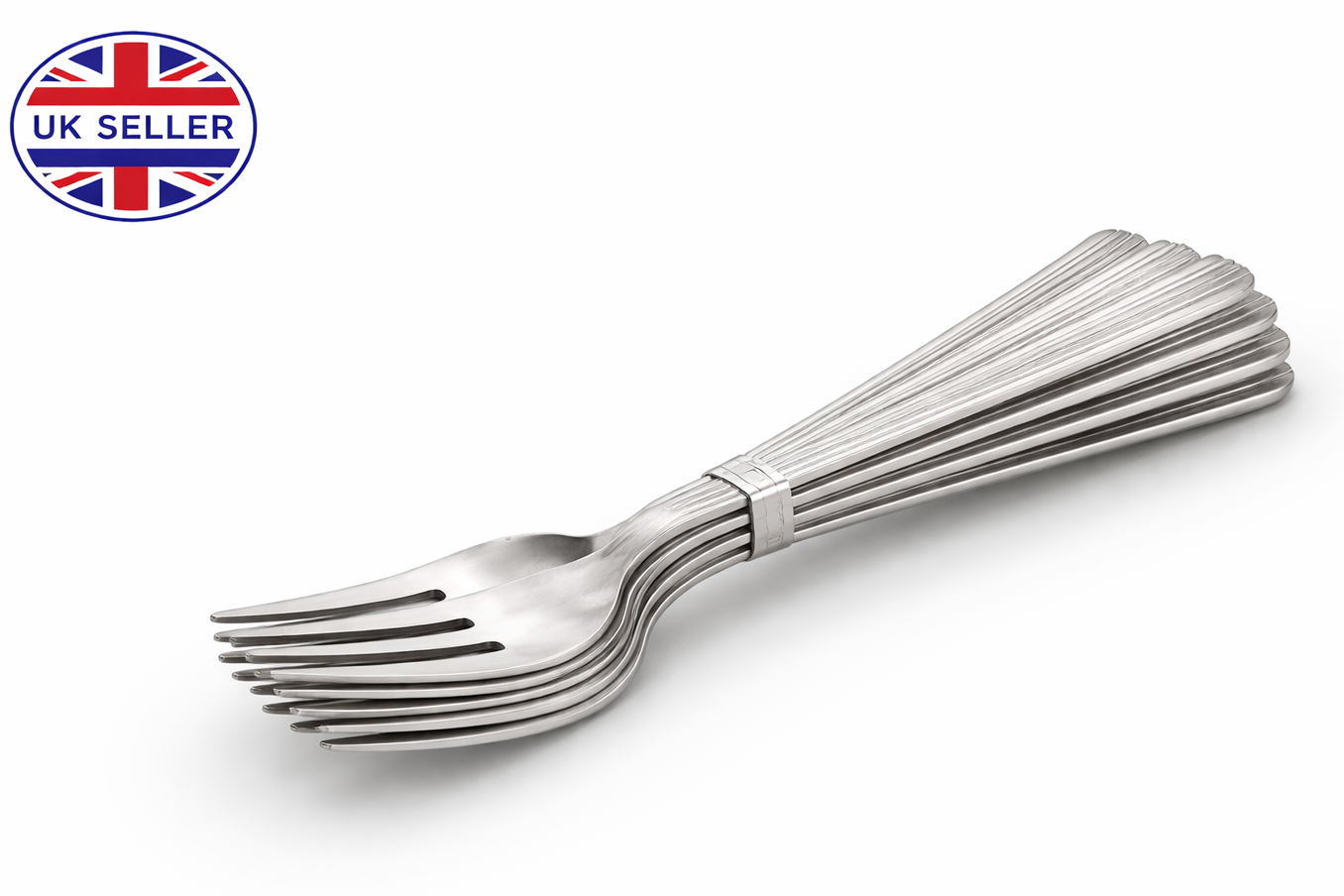 6 Piece Stainless Steel Dessert Forks Set – Dishwasher Safe Lined Handle Forks for Cakes Pastries & Everyday Use
