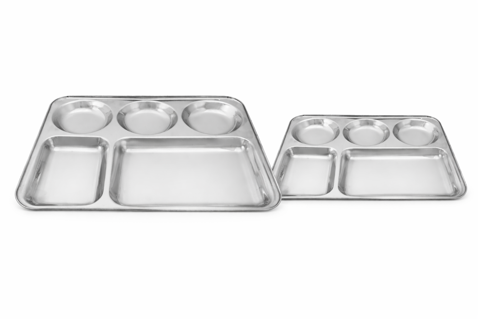 Stainless Steel 5 Section Divided Meal Tray – Compartment Dinner Plate for Kids Adults Camping & Meal Prep