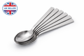 6 Piece  Stainless Steel Dessert Spoons Set – Dishwasher Safe Lined Handle Spoons for Puddings & Everyday Use