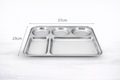 Stainless Steel 5 Section Divided Meal Tray – Compartment Dinner Plate for Kids Adults Camping & Meal Prep