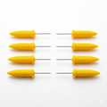 6 Piece Stainless Steel Corn on the Cob Skewer Holders – Yellow Corn Shaped BBQ Corn Forks