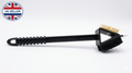 15 Inch Bronze Wire BBQ Grill Brush with Scraper & Sponge Pad – Long Handle Cleaning Brush for Barbecue Grates