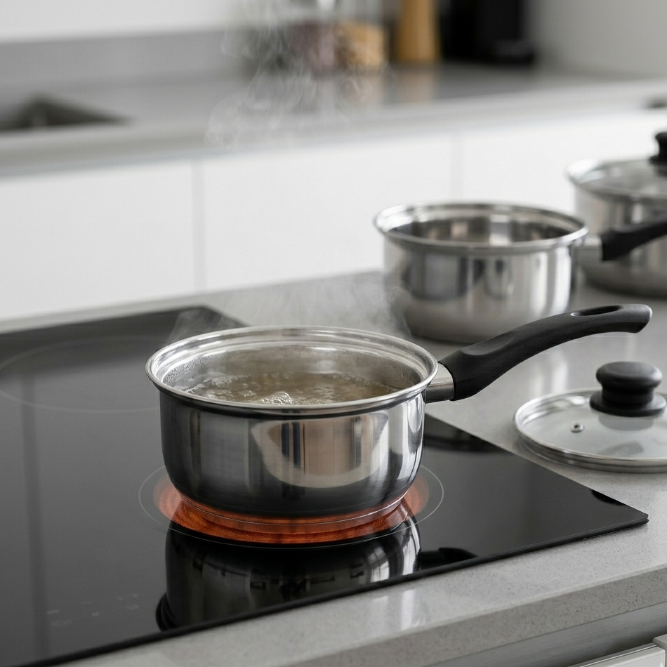 Complete Stainless Steel Saucepan Set – 6 Piece Kitchen Cookware with Glass Lids | 14cm, 16cm & 18cm | Mirror Polish Finish