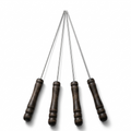 4PC or 6 PC BBQ Skewer Set with Wooden Handles – Stainless Steel Barbecue Skewers