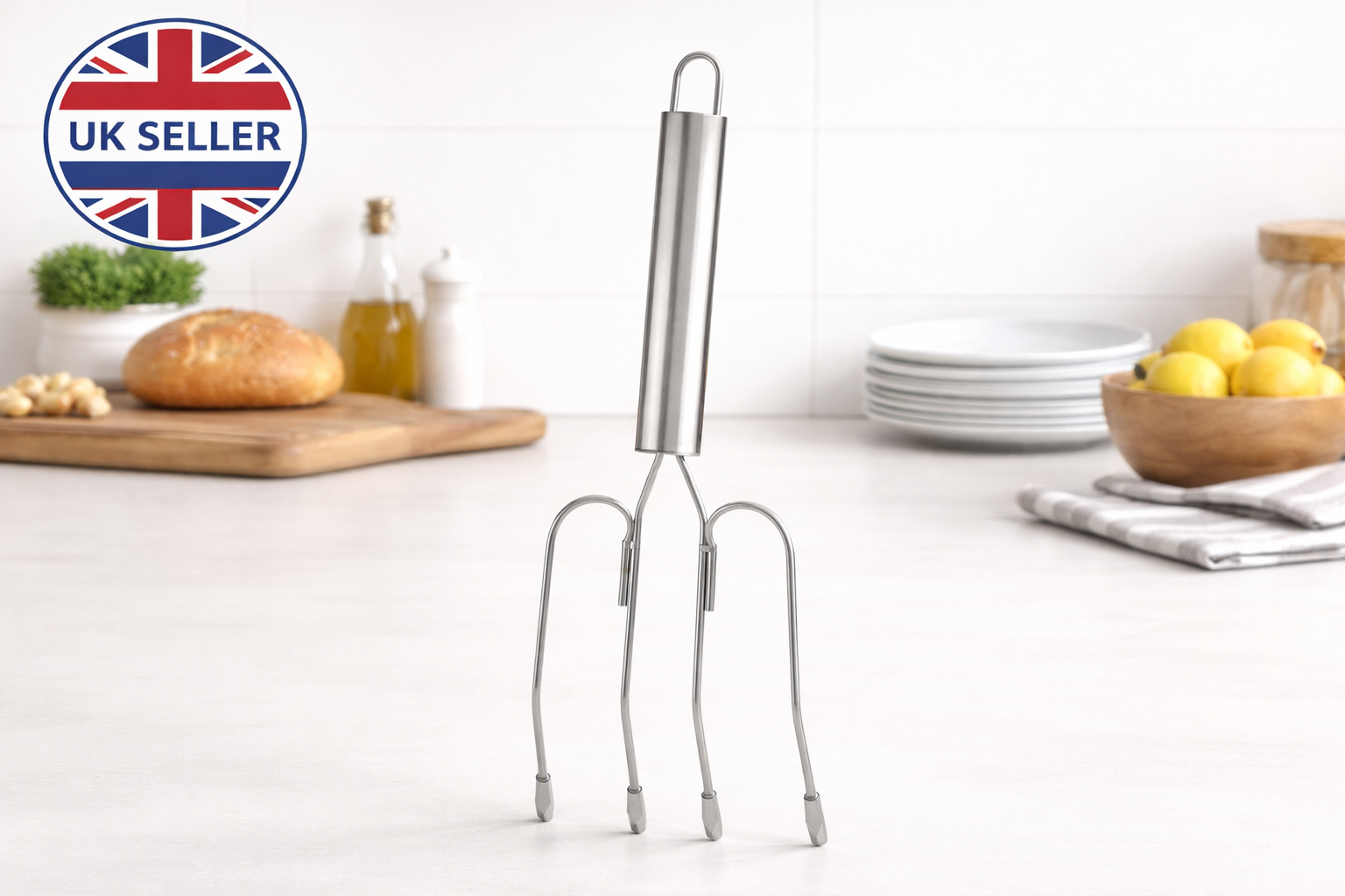 Stainless Steel Turkey Fork | BBQ Meat Lifting & Carving Fork