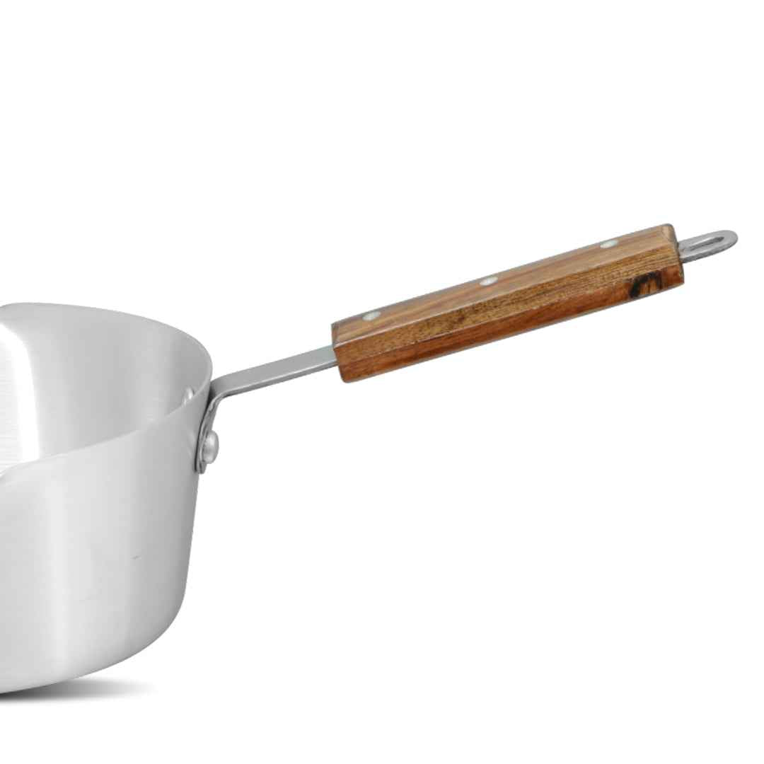 20cm Milk Pan with Wooden Handle Single Piece for Stovetop Cooking