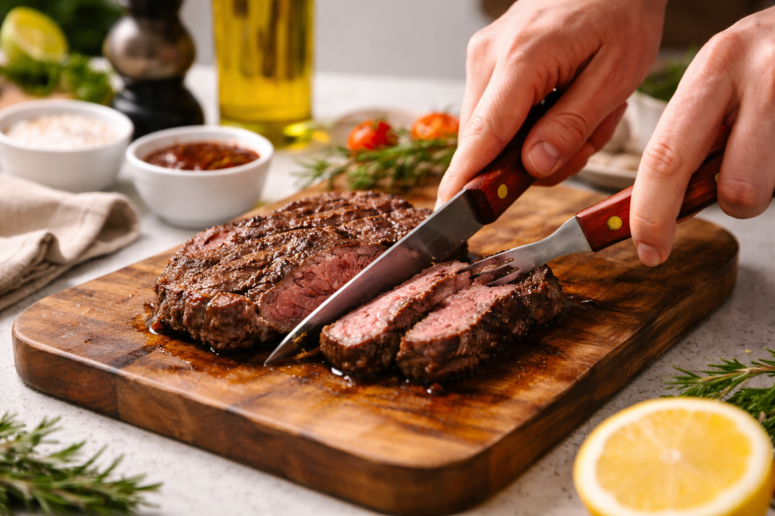 BBQ Knife – Stainless Steel Blade with Wooden Handle