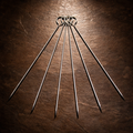 6 Piece Stainless Steel BBQ Skewers – 9 Inch Metal Kebab Skewers with Loop Handle, Reusable Flat Grilling Skewers for Meat, Chicken, Vegetables & Seafood, Outdoor Barbecue & Camping