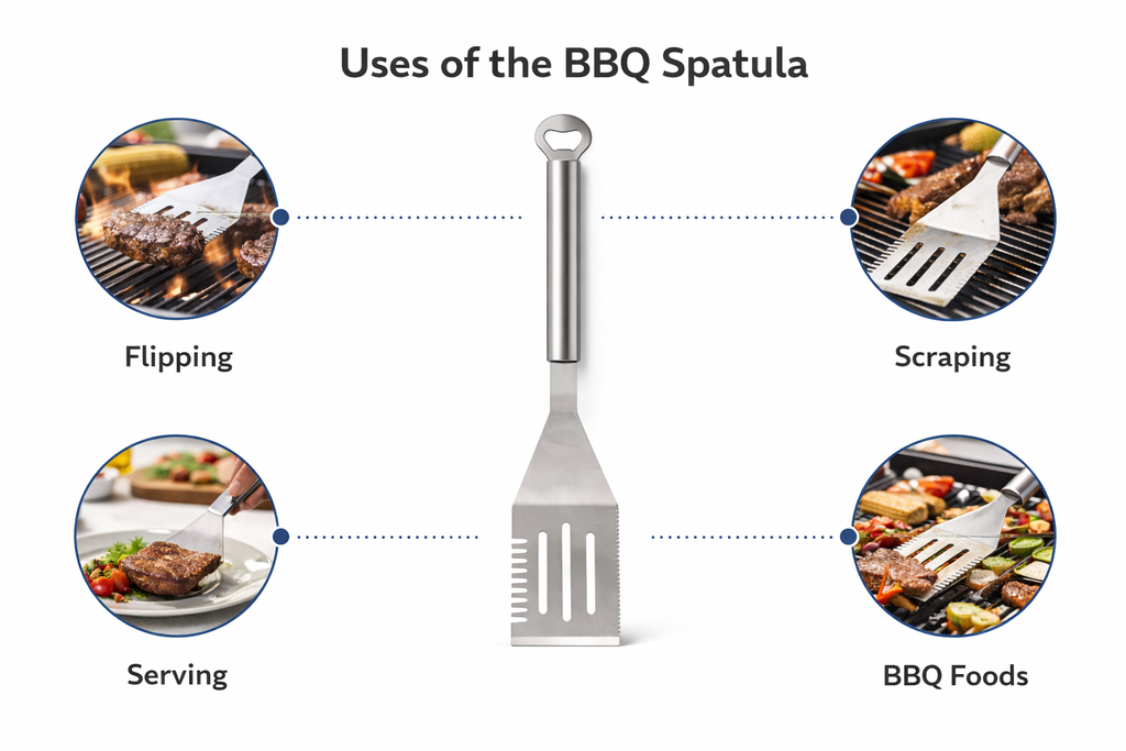 BBQ Slotted Turner – Stainless Steel Spatula with Bottle Opener, 46cm