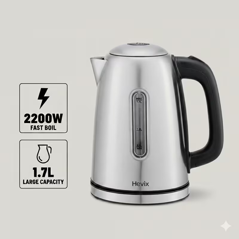 1.7L Stainless Steel Electric Kettle 2200W Fast Boiling