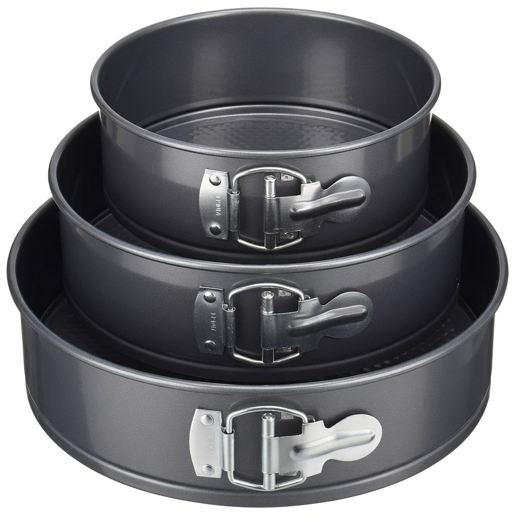 3 Piece Springform Baking Pan Set 24cm 26cm 28cm Shrink Wrapped