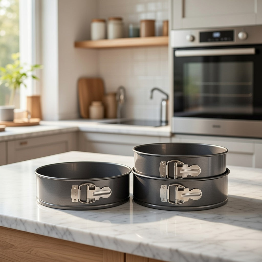 3 Piece Springform Baking Pan Set 22cm 24cm 26cm Boxed