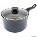 20cm Milk Pan with Glass Lid and Black Handle