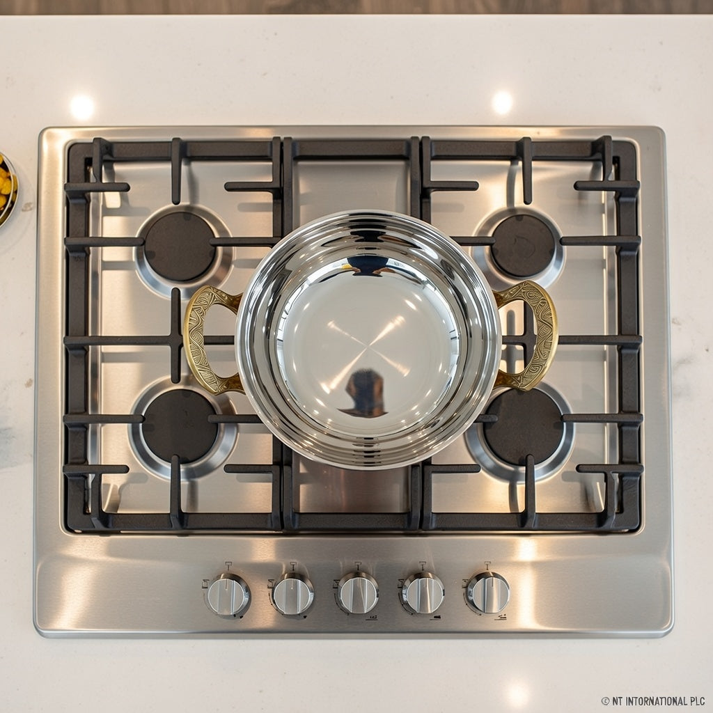 17cm Stainless Steel Balti Dish Kadai with Copper Base