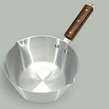22cm Milk Pan with Wooden Handle Single Piece for Stovetop Cooking