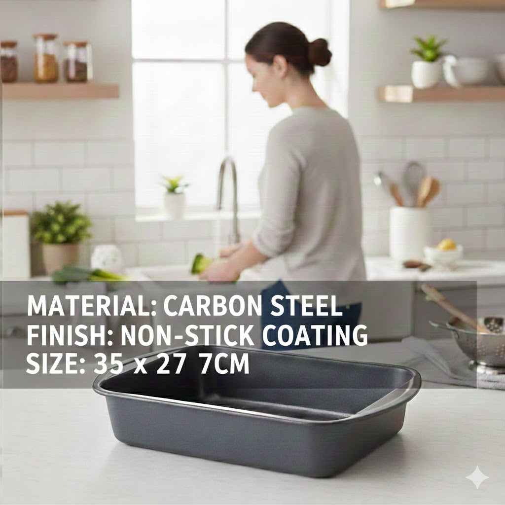 Non-Stick Roaster Tray 35 x 27 x 7cm for Oven Baking