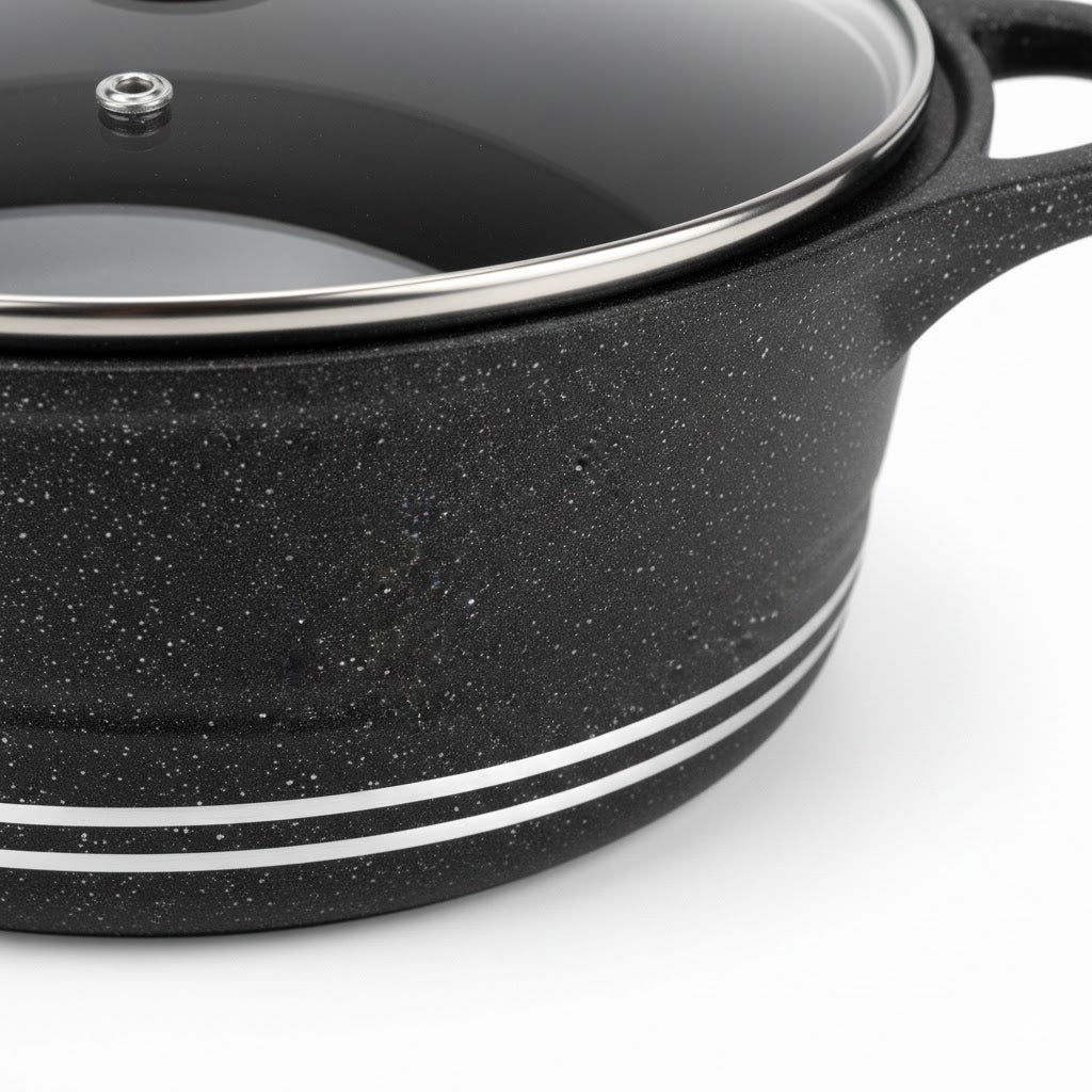 36cm 19L Die Cast Marble Coated Cooking Pot Induction Bottom