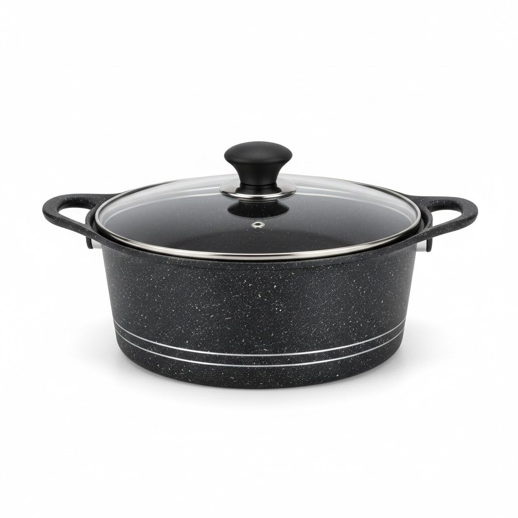 36cm 19L Die Cast Marble Coated Cooking Pot Induction Bottom