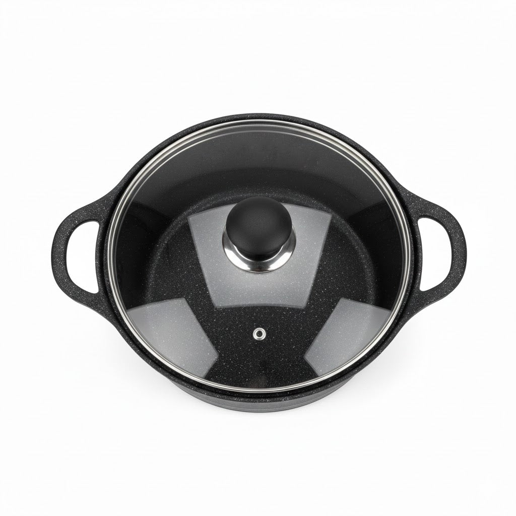 36cm 19L Die Cast Marble Coated Cooking Pot Induction Bottom