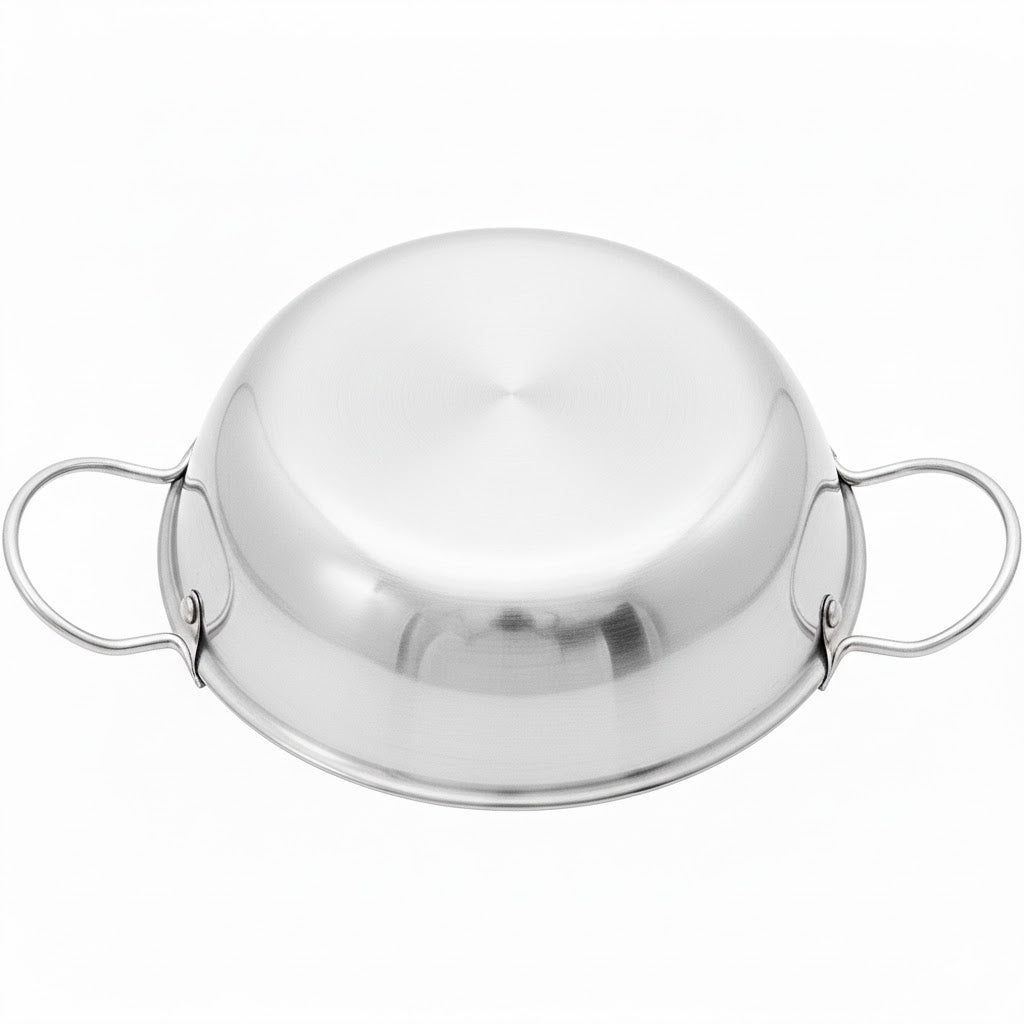 15cm Stainless Steel Balti Dish Kadai for Cooking and Serving